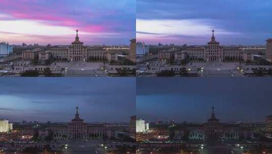 北京军事博物馆晚霞高清在线视频素材下载