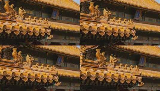 故宫角楼庄严宏伟风建筑场景高清在线视频素材下载