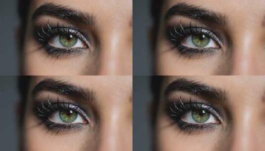 女性眼睛微距特写高清在线视频素材下载