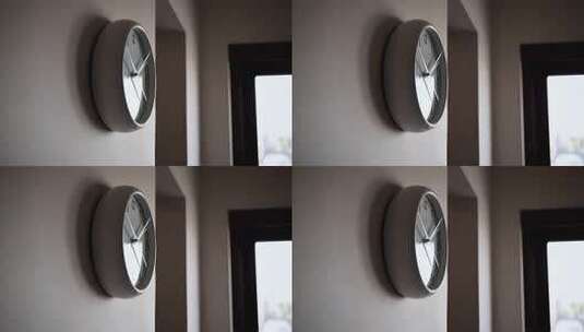 室内挂墙时钟特写高清在线视频素材下载