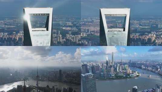 上海陆家嘴黄浦江畔城市景观高清在线视频素材下载