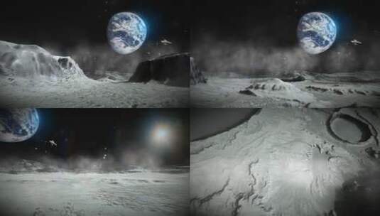 月球表面高清在线视频素材下载