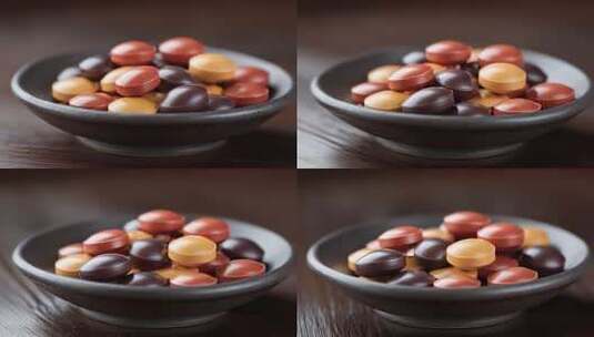 一碗营养膳食补充剂展现健康生活方式高清在线视频素材下载