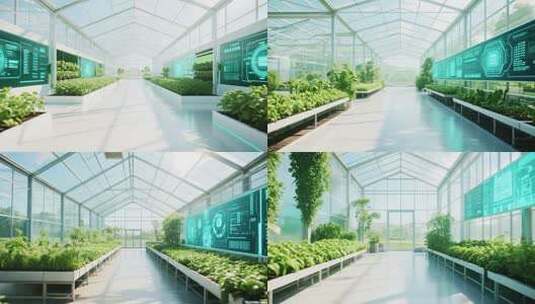 现代化温室大棚内景素材高清在线视频素材下载