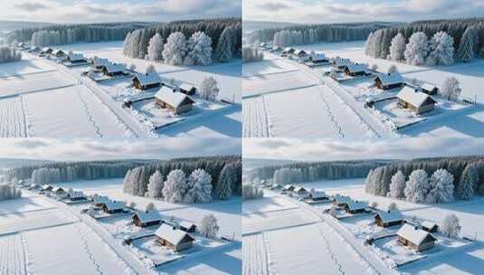 冬至冬季立冬入冬雪景4K高清在线视频素材下载