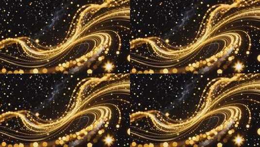 金色粒子光线流动舞台背景素材科技质感4K高清在线视频素材下载