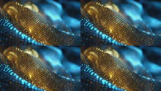 金色网格交织科技感光影流动高清在线视频素材下载