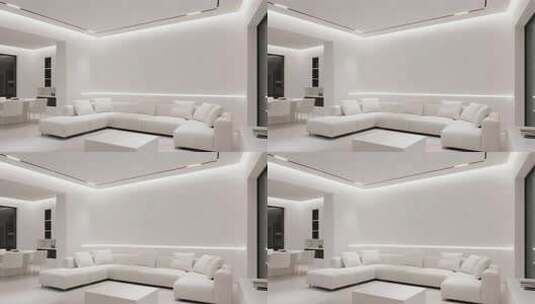 现代简约风格客厅室内场景高清在线视频素材下载