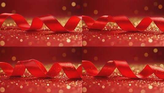 红色绸带背景素材高清在线视频素材下载