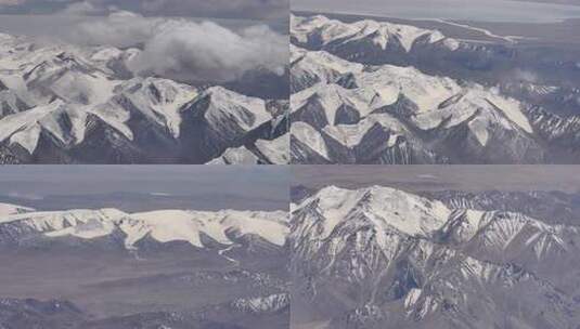 祁连山雪山山脉航拍景观高清在线视频素材下载