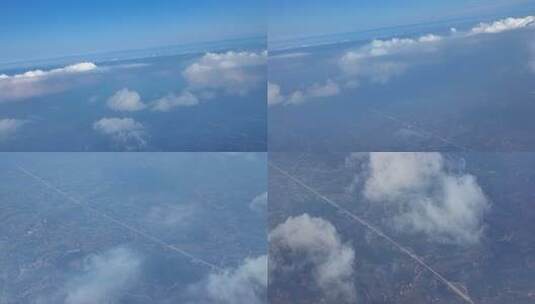 高空航拍云层与大地高清在线视频素材下载