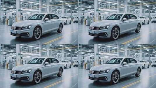 汽车工厂内的轿车素材高清在线视频素材下载