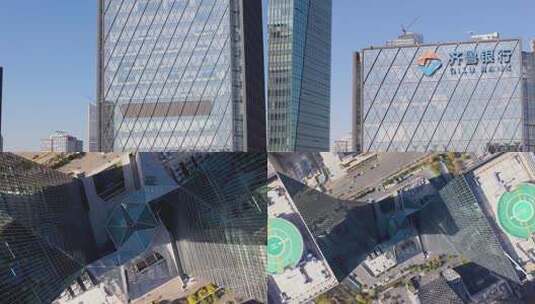 4k航拍山东济南经十路沿线CBD高清在线视频素材下载