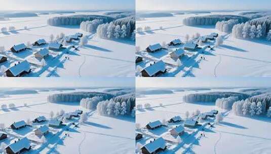 冬至冬季立冬入冬雪景4K高清在线视频素材下载