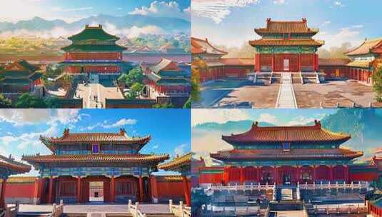 皇宫大殿 古风大气宫殿 故宫 皇宫大殿高清在线视频素材下载