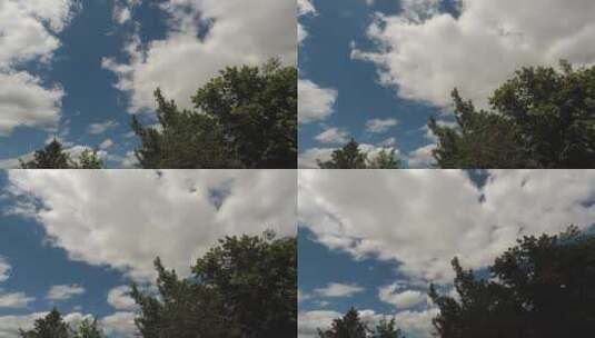 蓝天下浮动的云层高清在线视频素材下载
