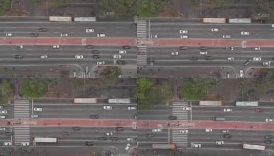 航拍多车道的高速公路高清在线视频素材下载