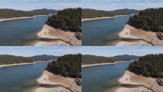 无人机拍摄的湖泊风景高清在线视频素材下载