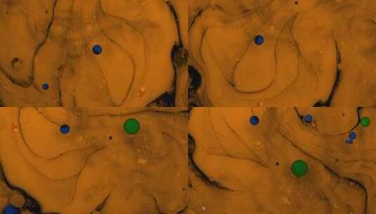 土黄色的颜料中有几滴深蓝色颜料高清在线视频素材下载