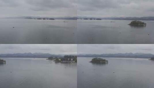 千岛湖航拍高清在线视频素材下载