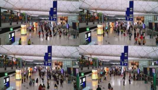 香港机场人群延时高清在线视频素材下载