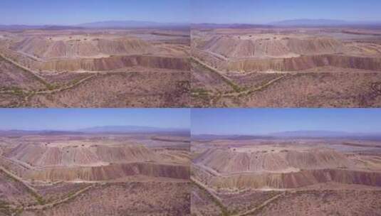 沙漠里的露天矿航拍景观高清在线视频素材下载