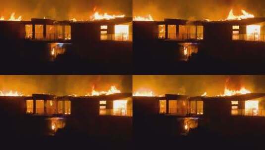 加利福尼亚州房子着火高清在线视频素材下载