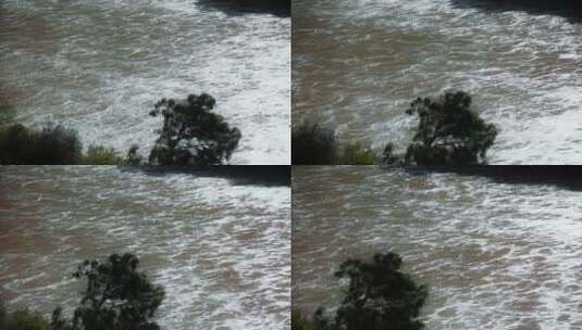 江河水视频江河波光粼粼水面汹涌的流水高清在线视频素材下载