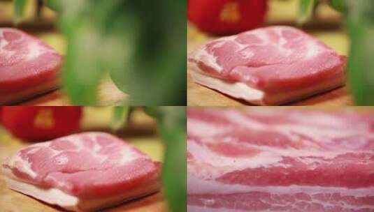 【镜头合集】肥肉瘦肉猪肉高清在线视频素材下载