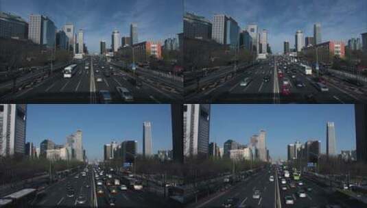北京国贸桥车流 延时摄影高清在线视频素材下载