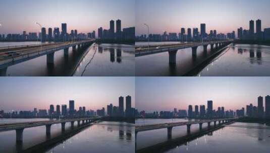 武汉沙湖大桥，平视侧移镜头高清在线视频素材下载