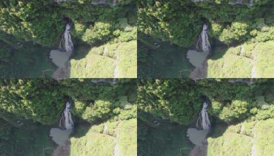 旅游景区湖南湘西尖多多瀑布航拍高清在线视频素材下载