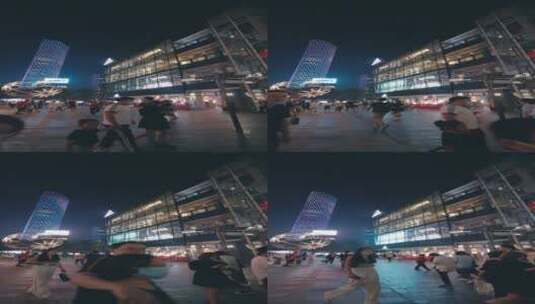 北京三里屯街道夜景高清在线视频素材下载