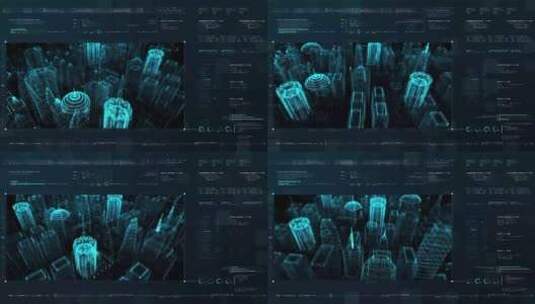 未来全息城市数字生成图像虚拟现实高清在线视频素材下载