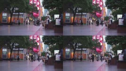 南京路步行街傍晚风光高清在线视频素材下载