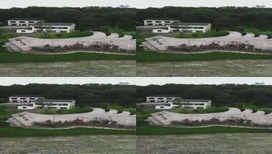 湖南益阳雕塑广场竖屏航拍高清在线视频素材下载