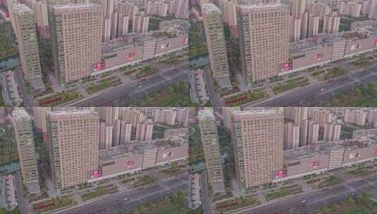 上海疫情期间空城航拍宜家复地活力城锦绣里高清在线视频素材下载