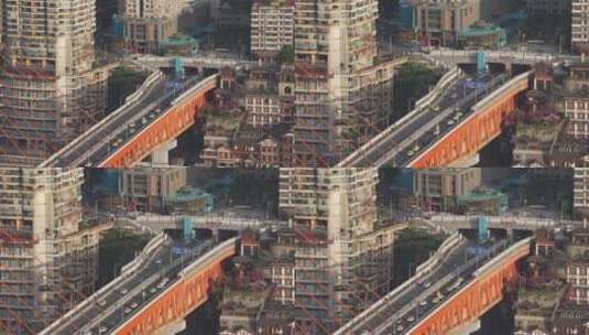 重庆千厮门大桥与洪崖洞高清在线视频素材下载