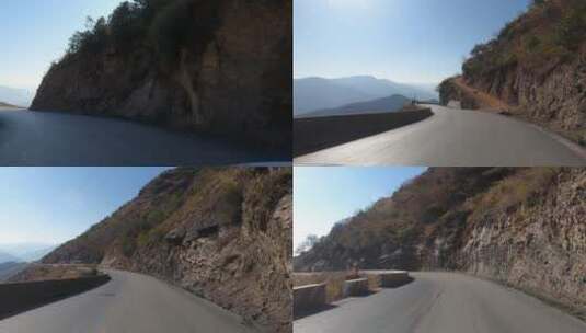群山狭窄岩石公路高清在线视频素材下载