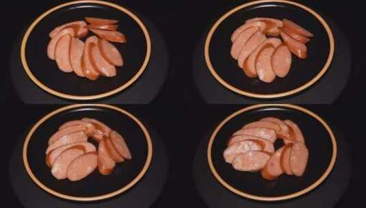 哈尔滨红肠肉肠香肠高清在线视频素材下载