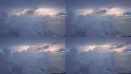 4K升格实拍飞机上拍摄傍晚的云彩高清在线视频素材下载