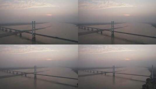荆州长江大桥（夜景延时，黄昏）高清在线视频素材下载