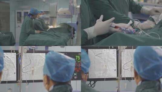 心内科手术室医生护士做手术高清在线视频素材下载
