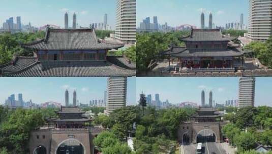 航拍湖北武汉城市宣传片地标建筑高清在线视频素材下载