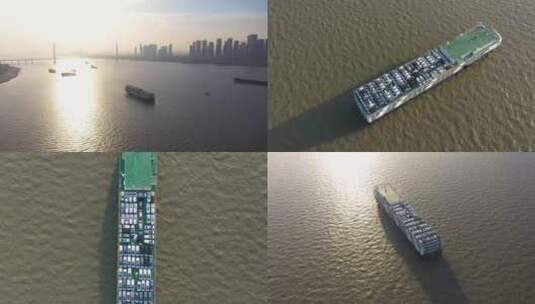 武汉长江航运新能源汽车高清在线视频素材下载