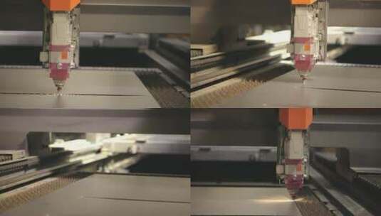 激光切割机正在切割钢板高清在线视频素材下载