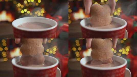 一杯热腾腾的奶茶 卡布奇诺高清在线视频素材下载