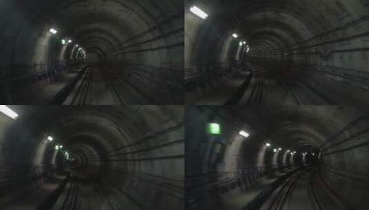 黑暗中的地铁隧道高清在线视频素材下载