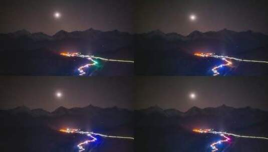 云南梅里雪山璀璨星空延时高清在线视频素材下载
