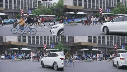 杭州庆春路街景高清在线视频素材下载